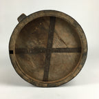 Antique C1900 Japanese Handmade Wooden Rice Bucket Masu Brown JK263