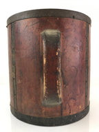 Antique C1900 Japanese Handmade Wooden Rice Bucket Masu Brown JK402
