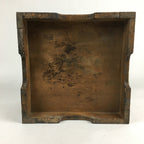Antique C1900 Japanese Handmade Wooden Rice Measuring Cup Masu Brown JK239