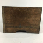 Antique C1900 Japanese Handmade Wooden Rice Measuring Cup Masu Brown JK239