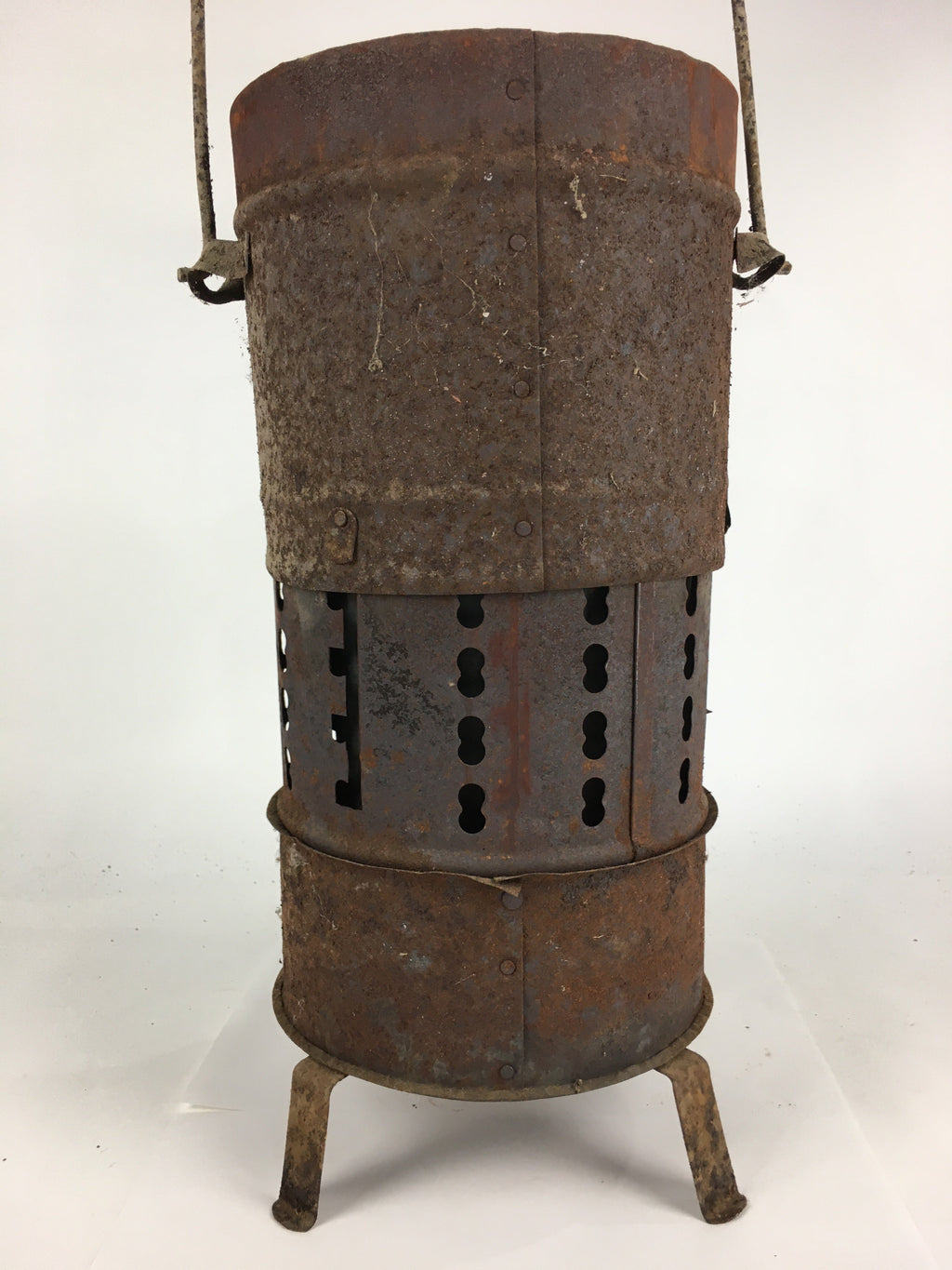 Antique C1900 Japanese Iron Fireplace Cooking Stove Charcoal Brazier T97
