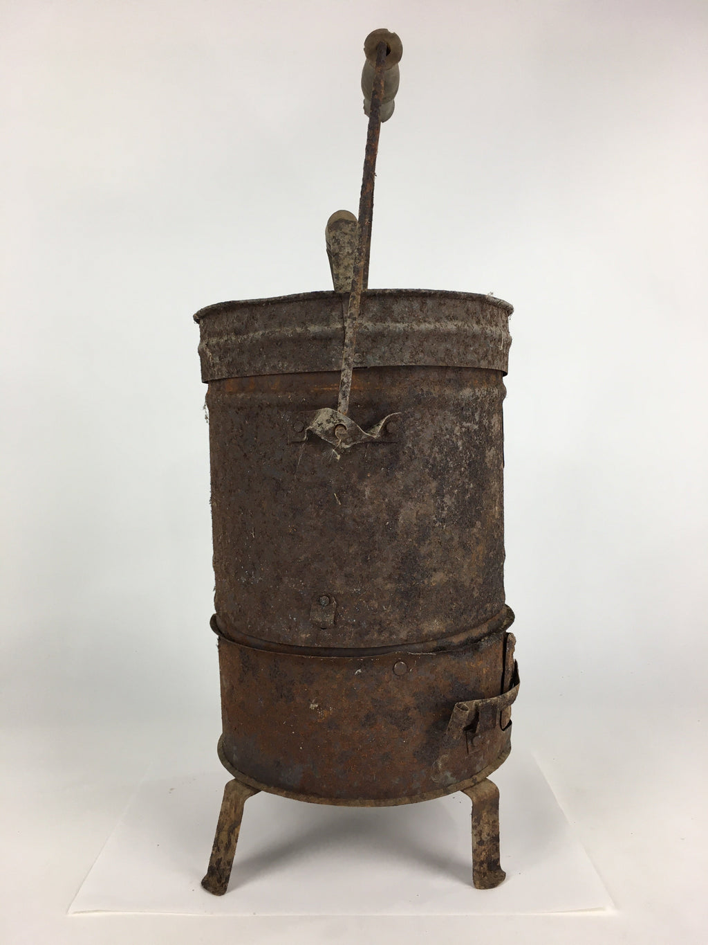 Antique C1900 Japanese Iron Fireplace Cooking Stove Charcoal Brazier T97