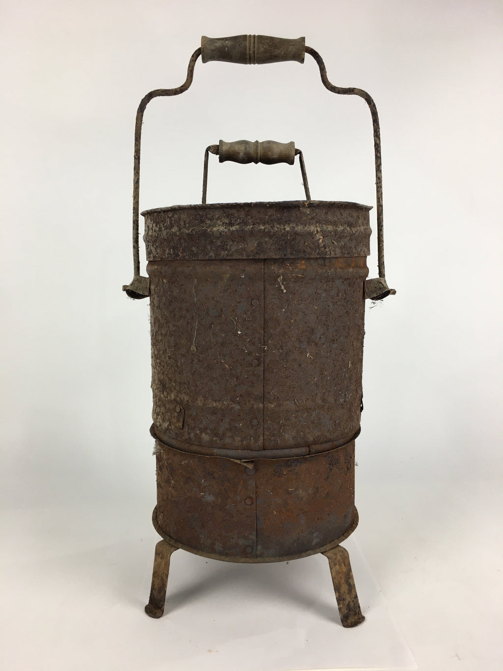 Antique C1900 Japanese Iron Fireplace Cooking Stove Charcoal Brazier T97