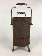 Antique C1900 Japanese Iron Fireplace Cooking Stove Charcoal Brazier T97