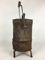 Antique C1900 Japanese Iron Fireplace Cooking Stove Charcoal Brazier T97
