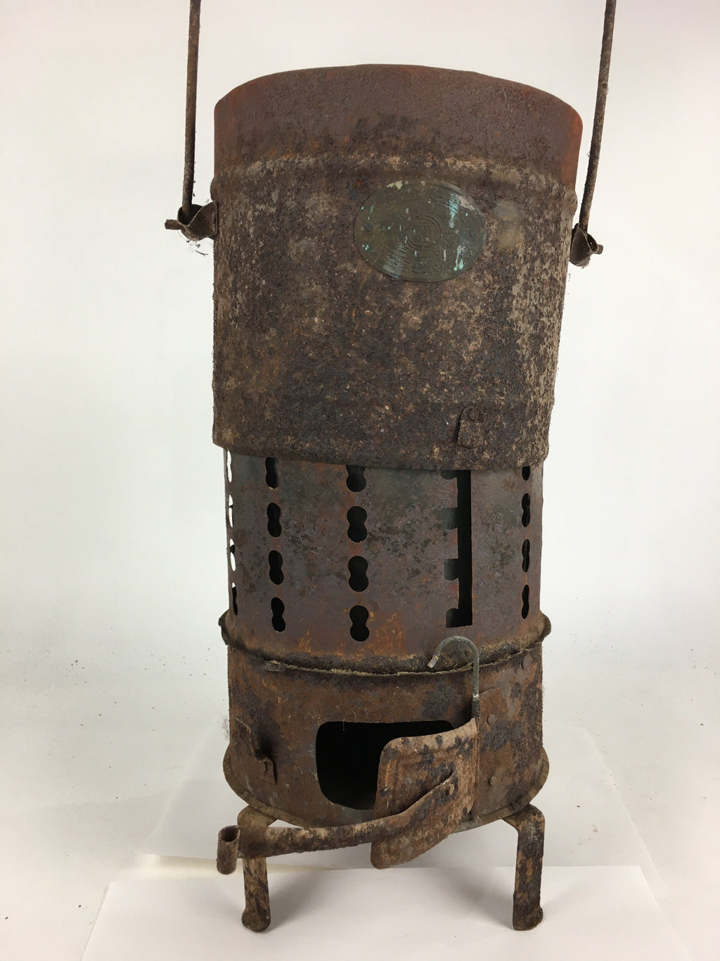 Antique C1900 Japanese Iron Fireplace Cooking Stove Charcoal Brazier T97