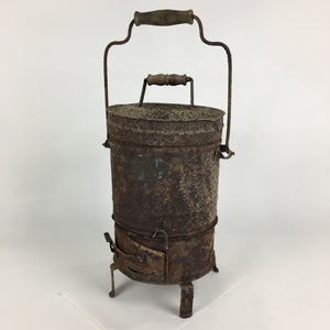 Antique C1900 Japanese Iron Fireplace Cooking Stove Charcoal Brazier T97