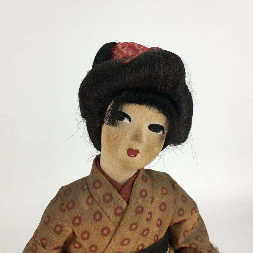 Antique C1900 Japanese Kimono Girl Doll Figurine Fabric Hina Ningyo BD797