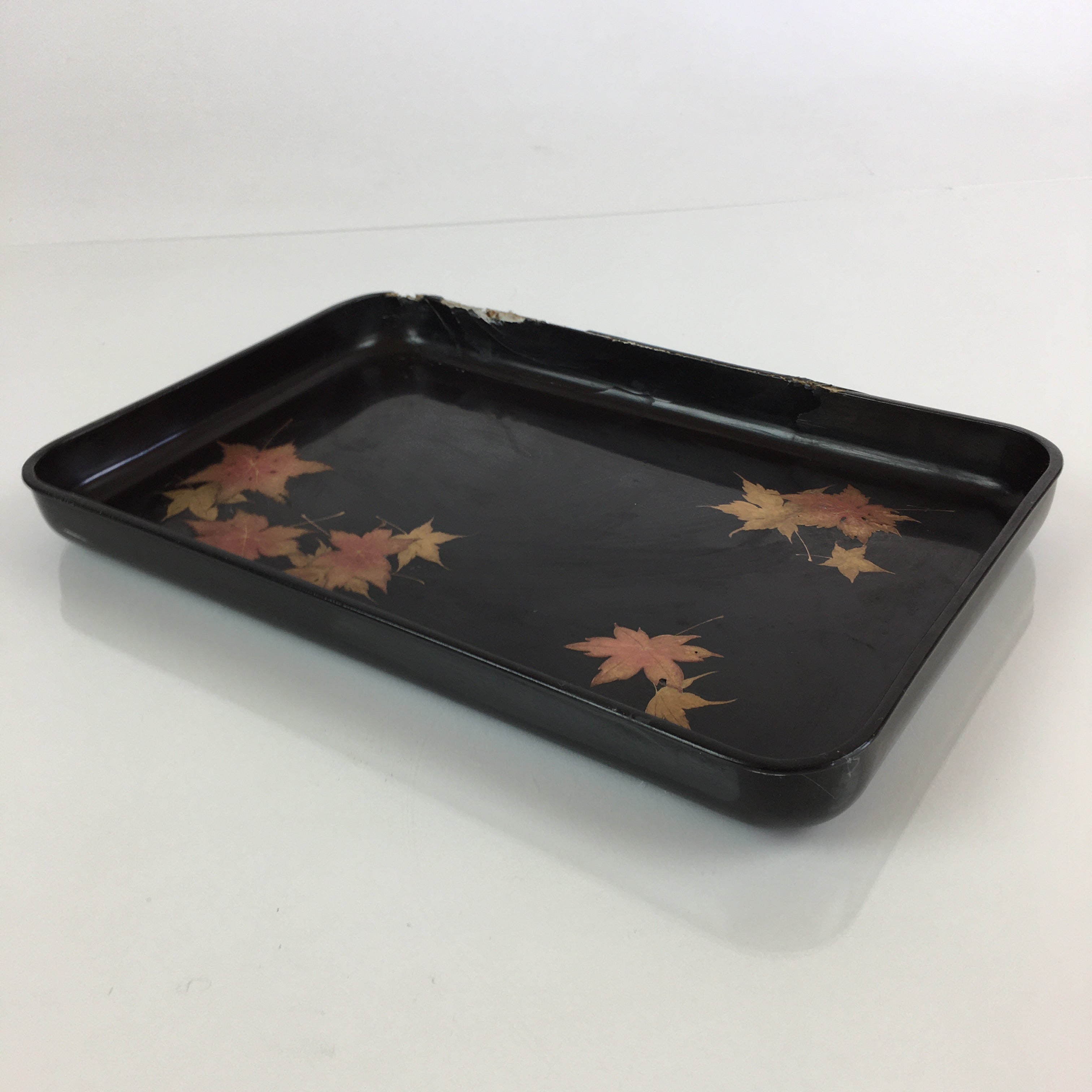 Antique C1900 Japanese Lacquered Tray Rectangle Obon Nurimono UR792