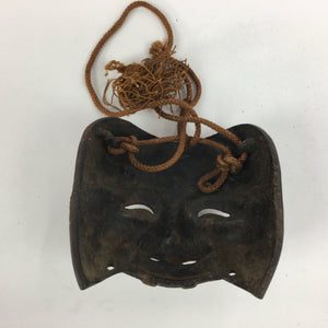 Antique C1900 Japanese Metal Face Mask Old Man Okina Omen Decoration OM27