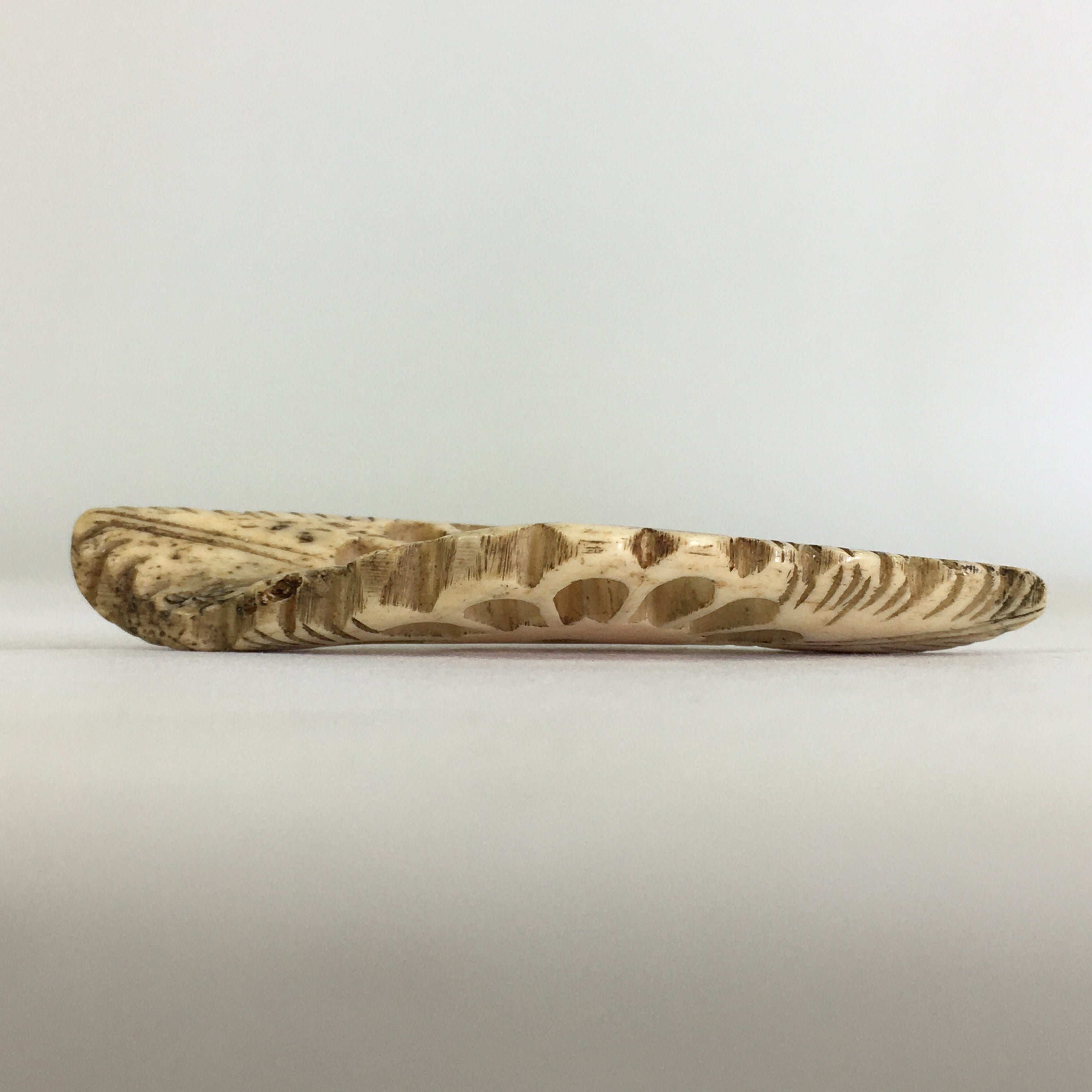 Antique C1900 Japanese Netsuke Ojime White Diamond Shape Meiji Era JK322