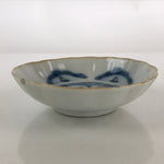 Antique C1900 Japanese Porcelain Bowl Blue Sometsuke Crane White PY206