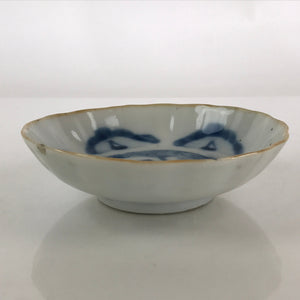 Antique C1900 Japanese Porcelain Bowl Blue Sometsuke Crane White PY206