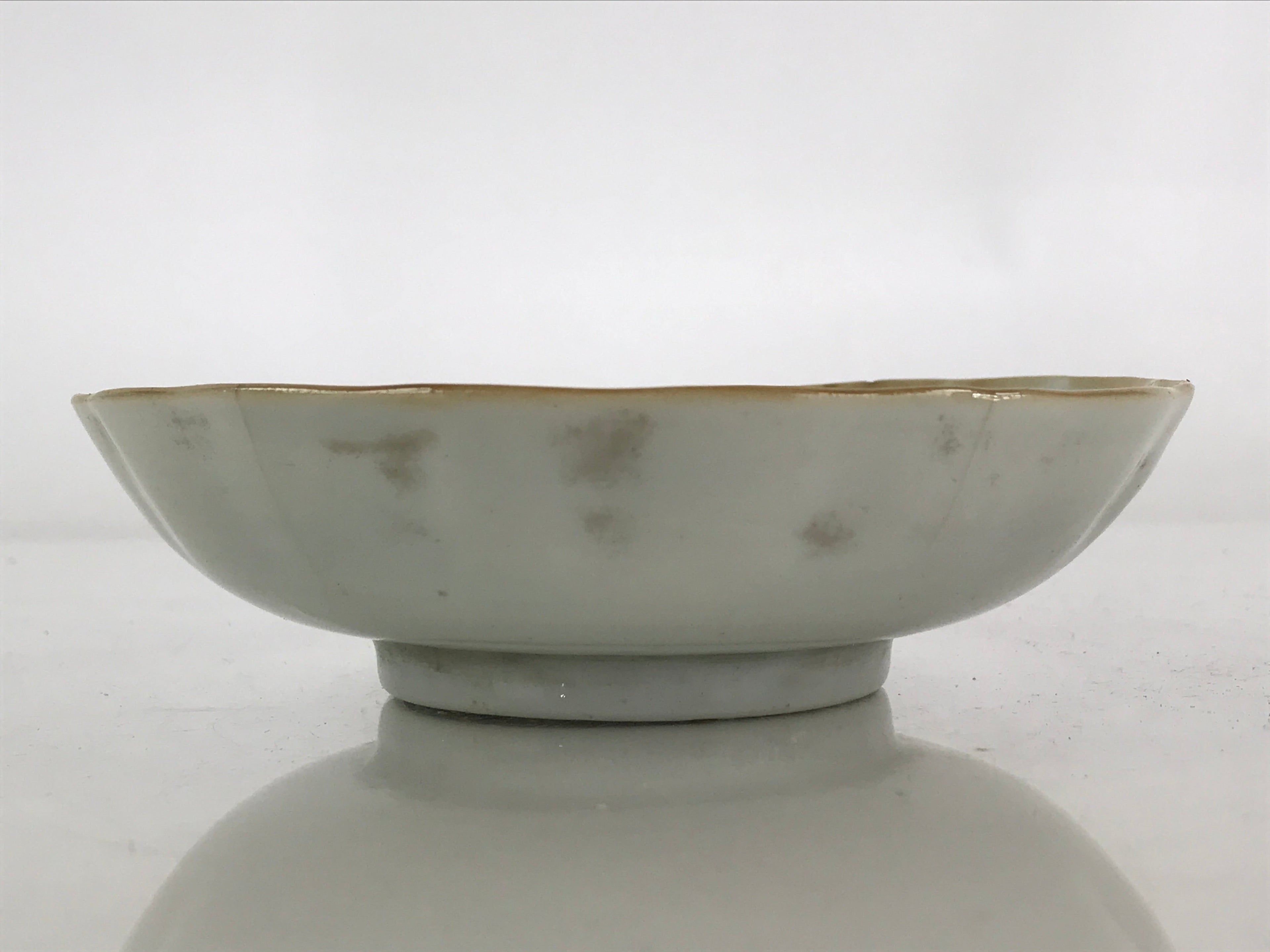 Antique C1900 Japanese Porcelain Bowl Blue Sometsuke Crane White PY206