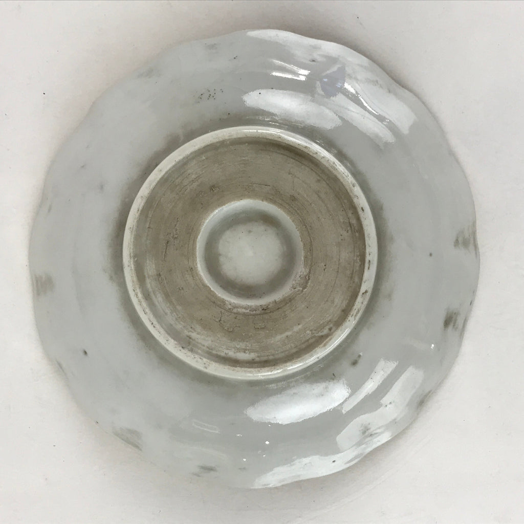 Antique C1900 Japanese Porcelain Bowl Blue Sometsuke Crane White PY207