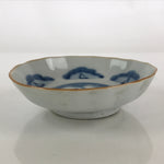 Antique C1900 Japanese Porcelain Bowl Blue Sometsuke Crane White PY208