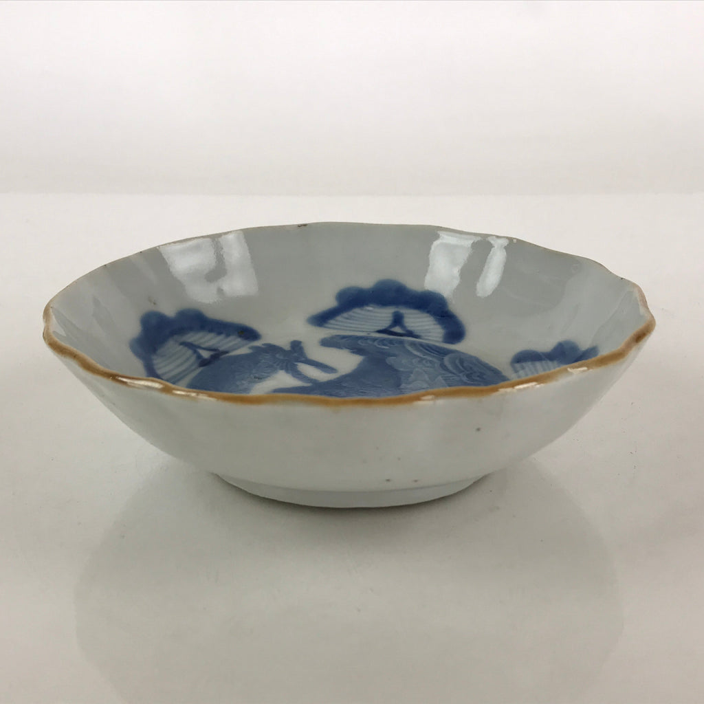 Antique C1900 Japanese Porcelain Bowl Blue Sometsuke Design White PY205