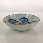 Antique C1900 Japanese Porcelain Bowl Blue Sometsuke Design White PY205