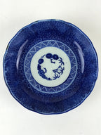 Antique C1900 Japanese Porcelain Bowl Blue Sometsuke Pine Bamboo Plum PY294