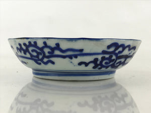 Antique C1900 Japanese Porcelain Bowl Blue Sometsuke Pine Bamboo Plum PY294