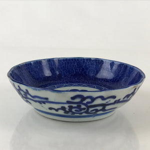 Antique C1900 Japanese Porcelain Bowl Blue Sometsuke Pine Bamboo Plum PY294