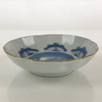 Antique C1900 Japanese Porcelain Bowl Blue Sometsuke Tower White PY211