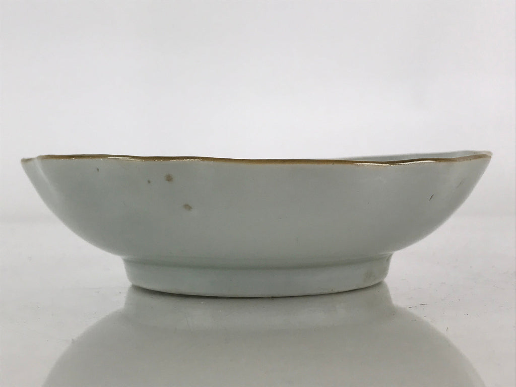 Antique C1900 Japanese Porcelain Bowl Blue Sometsuke Tower White PY212