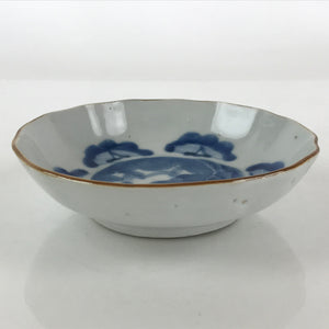 Antique C1900 Japanese Porcelain Bowl Blue Sometsuke Tower White PY214