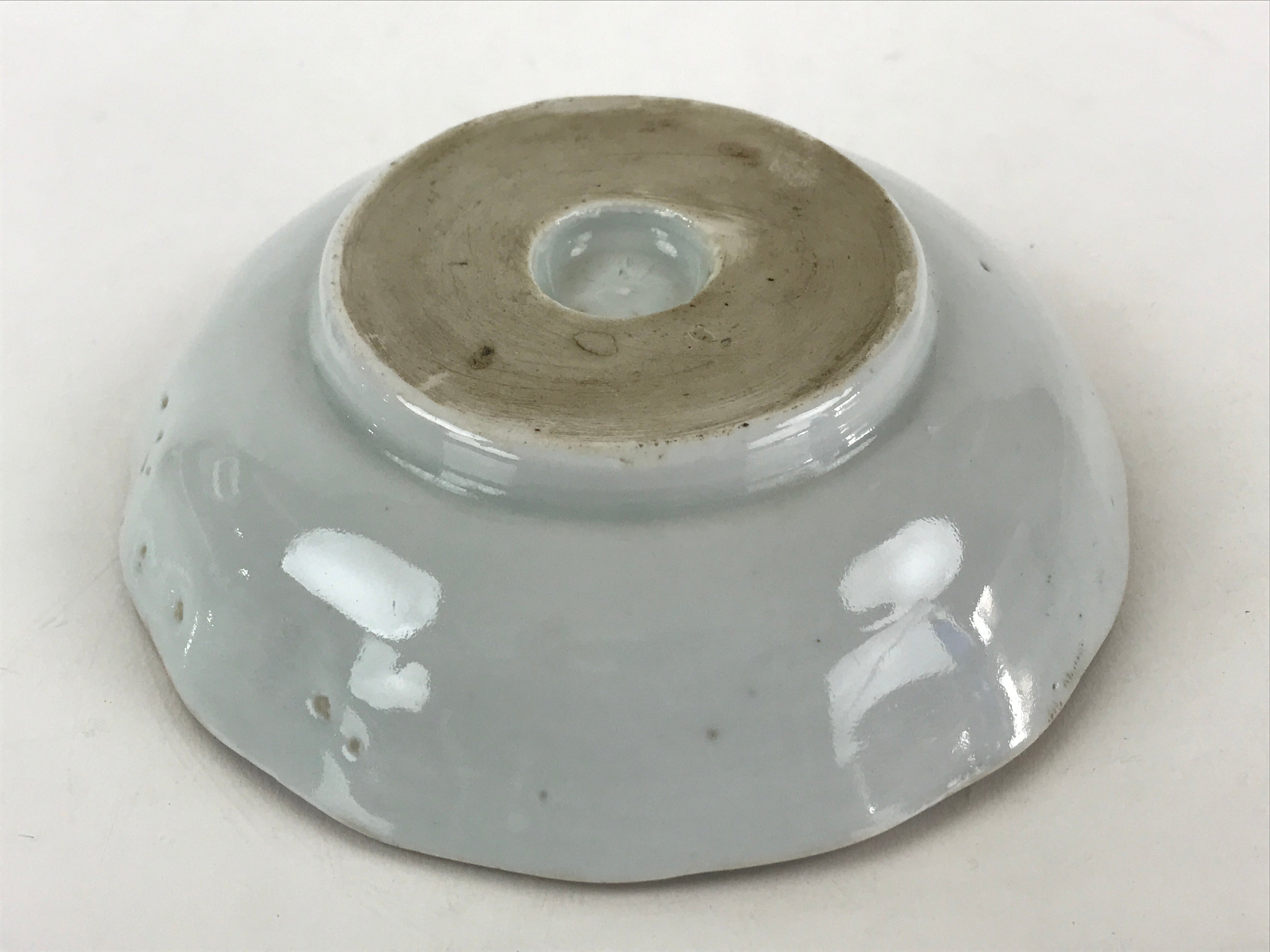 Antique C1900 Japanese Porcelain Bowl Blue Sometsuke Tower White PY214