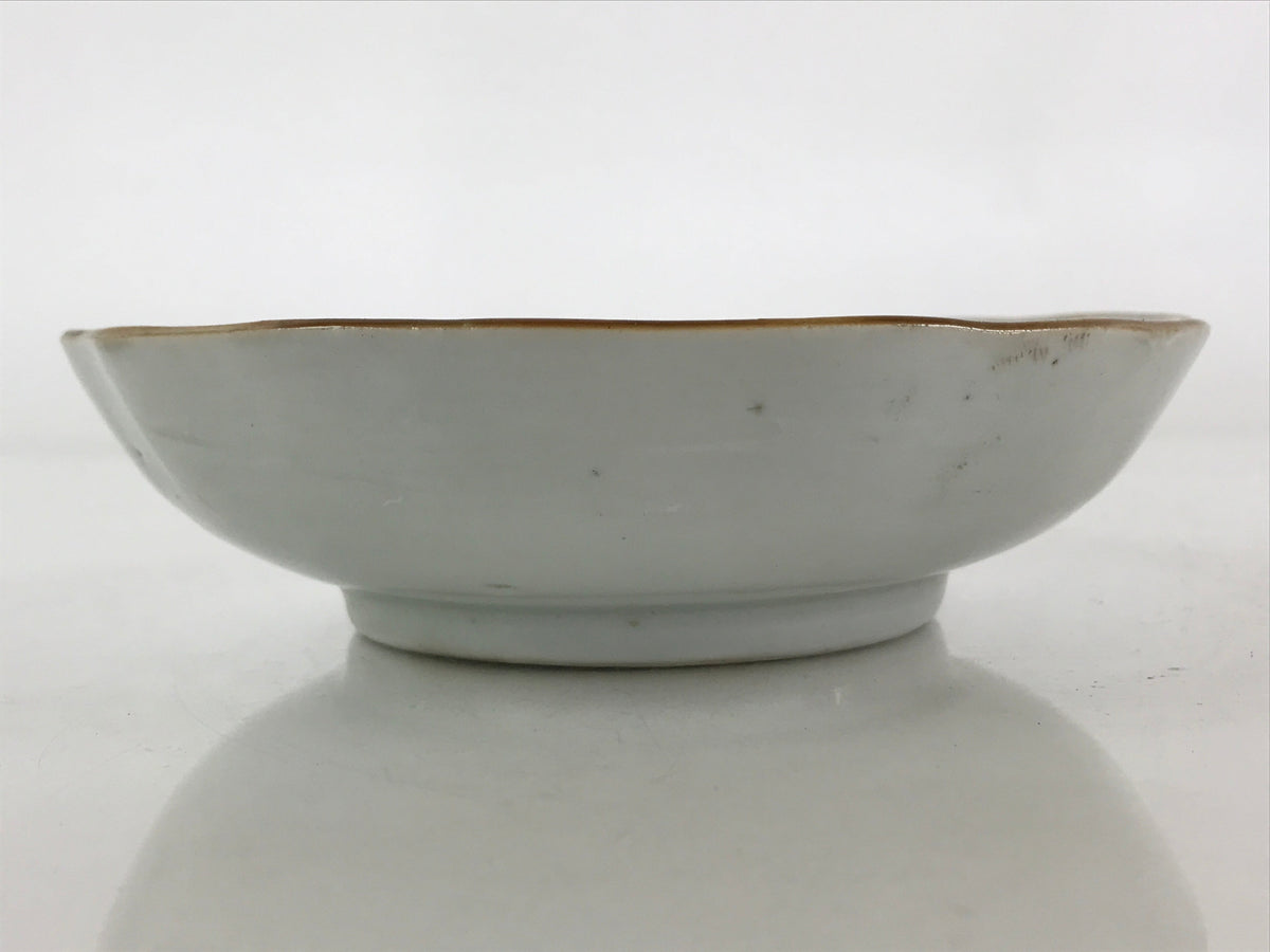 Antique C1900 Japanese Porcelain Bowl Blue Sometsuke Tower White PY214