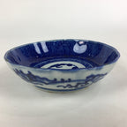 Antique C1900 Japanese Porcelain Deep Plate Sometsuke Blue Flower PY10