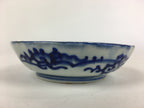 Antique C1900 Japanese Porcelain Deep Plate Sometsuke Blue Flower PY10