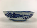 Antique C1900 Japanese Porcelain Deep Plate Sometsuke Blue Flower PY10