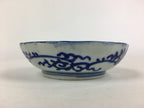 Antique C1900 Japanese Porcelain Deep Plate Sometsuke Blue Flower PY10