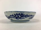 Antique C1900 Japanese Porcelain Deep Plate Sometsuke Blue Flower PY10