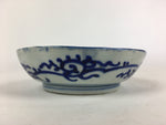 Antique C1900 Japanese Porcelain Deep Plate Sometsuke Blue Flower PY10
