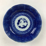 Antique C1900 Japanese Porcelain Deep Plate Sometsuke Blue Flower PY10