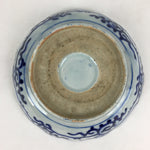 Antique C1900 Japanese Porcelain Deep Plate Sometsuke Blue Flower PY11