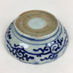 Antique C1900 Japanese Porcelain Deep Plate Sometsuke Blue Flower PY11