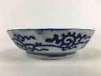 Antique C1900 Japanese Porcelain Deep Plate Sometsuke Blue Flower PY11