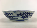 Antique C1900 Japanese Porcelain Deep Plate Sometsuke Blue Flower PY11
