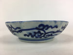 Antique C1900 Japanese Porcelain Deep Plate Sometsuke Blue Flower PY11