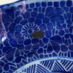 Antique C1900 Japanese Porcelain Deep Plate Sometsuke Blue Flower PY11