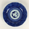 Antique C1900 Japanese Porcelain Deep Plate Sometsuke Blue Flower PY11