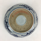 Antique C1900 Japanese Porcelain Deep Plate Sometsuke Blue Flower PY12