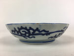 Antique C1900 Japanese Porcelain Deep Plate Sometsuke Blue Flower PY12