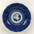 Antique C1900 Japanese Porcelain Deep Plate Sometsuke Blue Flower PY12