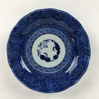 Antique C1900 Japanese Porcelain Deep Plate Sometsuke Blue Flower PY12