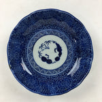Antique C1900 Japanese Porcelain Deep Plate Sometsuke Blue Flower PY12