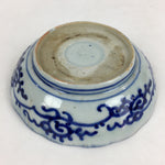 Antique C1900 Japanese Porcelain Deep Plate Sometsuke Blue Flower PY14